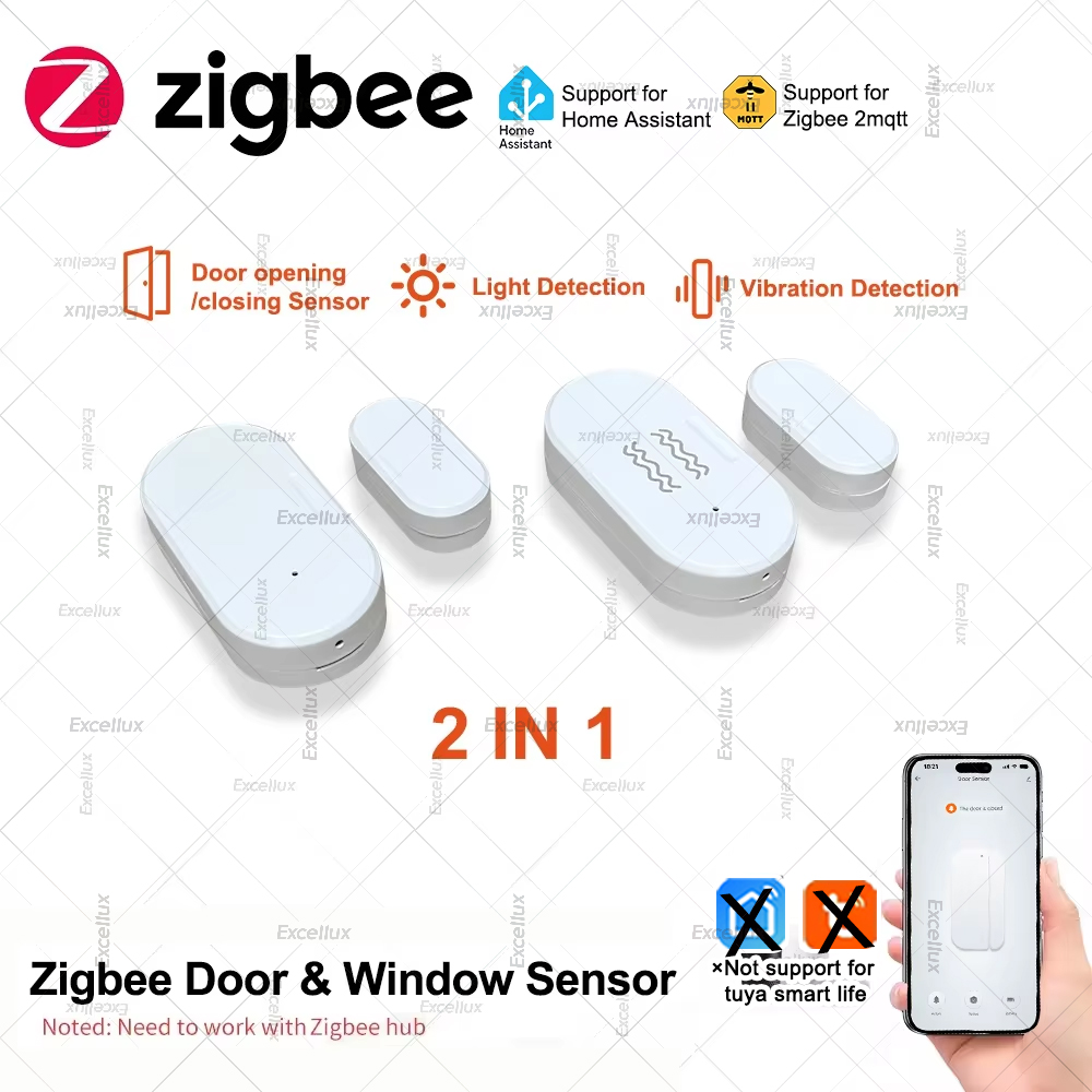 Home Security Device - Zigbee 3.0 밝기/진동 센서가있는 도어 윈도우