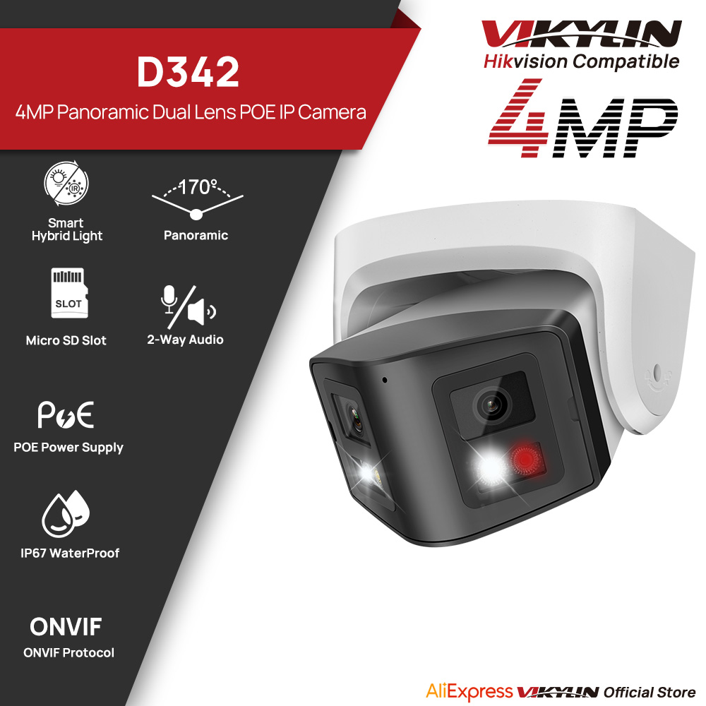 Home Security System Hikvision - Vikylin 4MP 파노라마 듀얼 렌즈 스마트