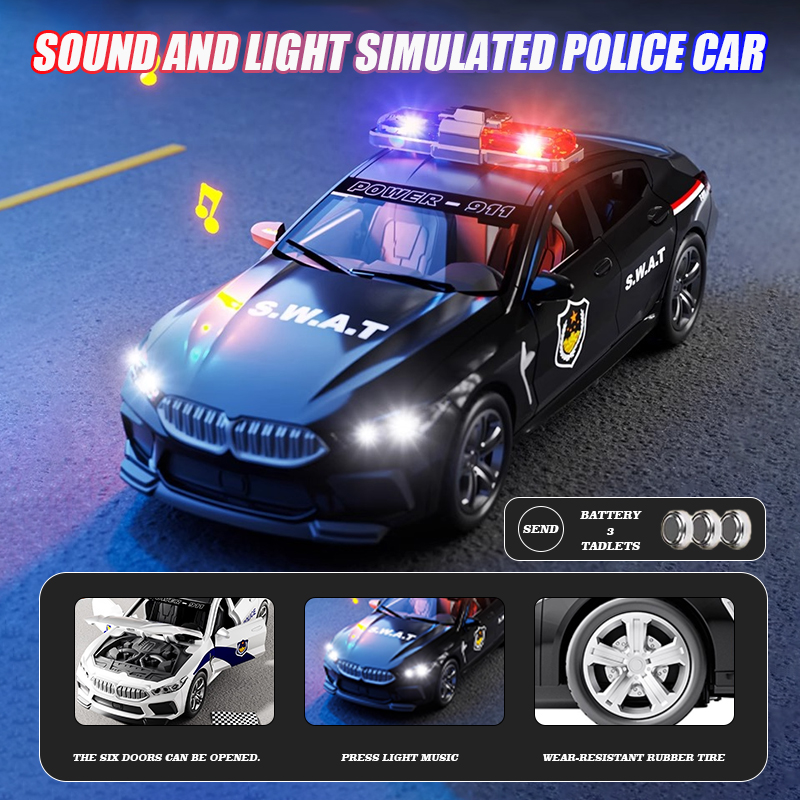 Home Security Police - 1:32 시뮬레이션 BMW M8 경찰차 자동차