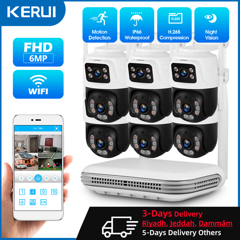 Home Security No Wifi Needed - KERUI 방수 6MP HD 무선 듀얼