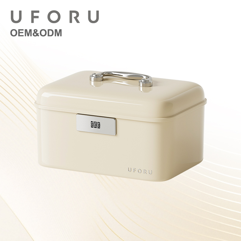 Home Security Box - UFORU 손잡이가 있는 잠금식 보관함, 이중층