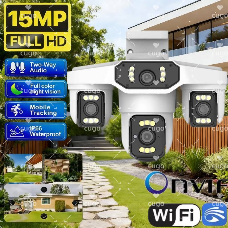 15MP 8K Wifi IP 카메라 3렌즈 PTZ 야외 - Home Security Police 리뷰 및 가격