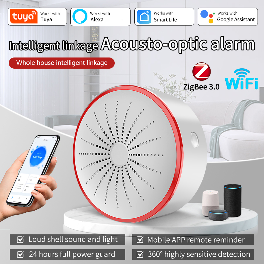 Tuya WiFi ZigBee 스마트 알람 사이렌 지능 - Home Security Company 리뷰 및 가격