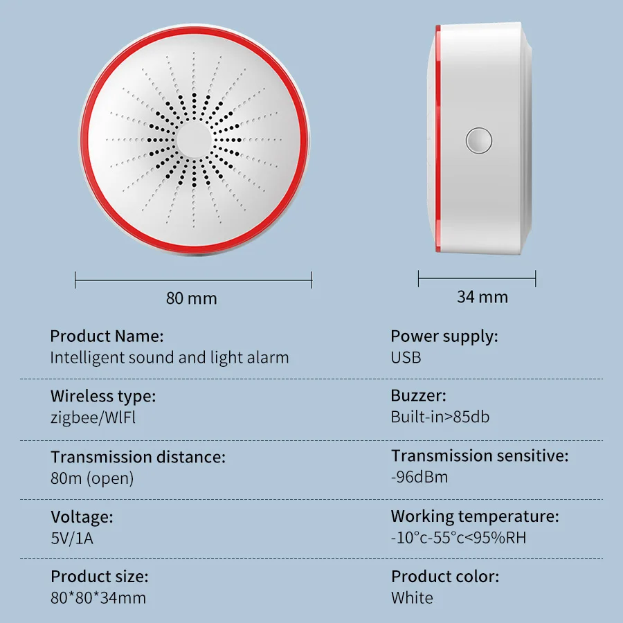 Tuya WiFi ZigBee 스마트 알람 사이렌 지능 - Home Security Company 리뷰 및 가격