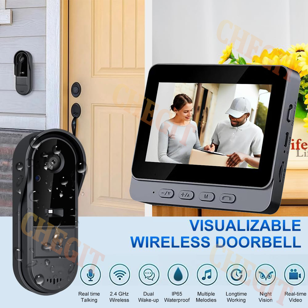 무선 와이파이 초인종 카메라 1080P 비디오 인터콤  - Home Security No Wifi Needed 리뷰 및 가격