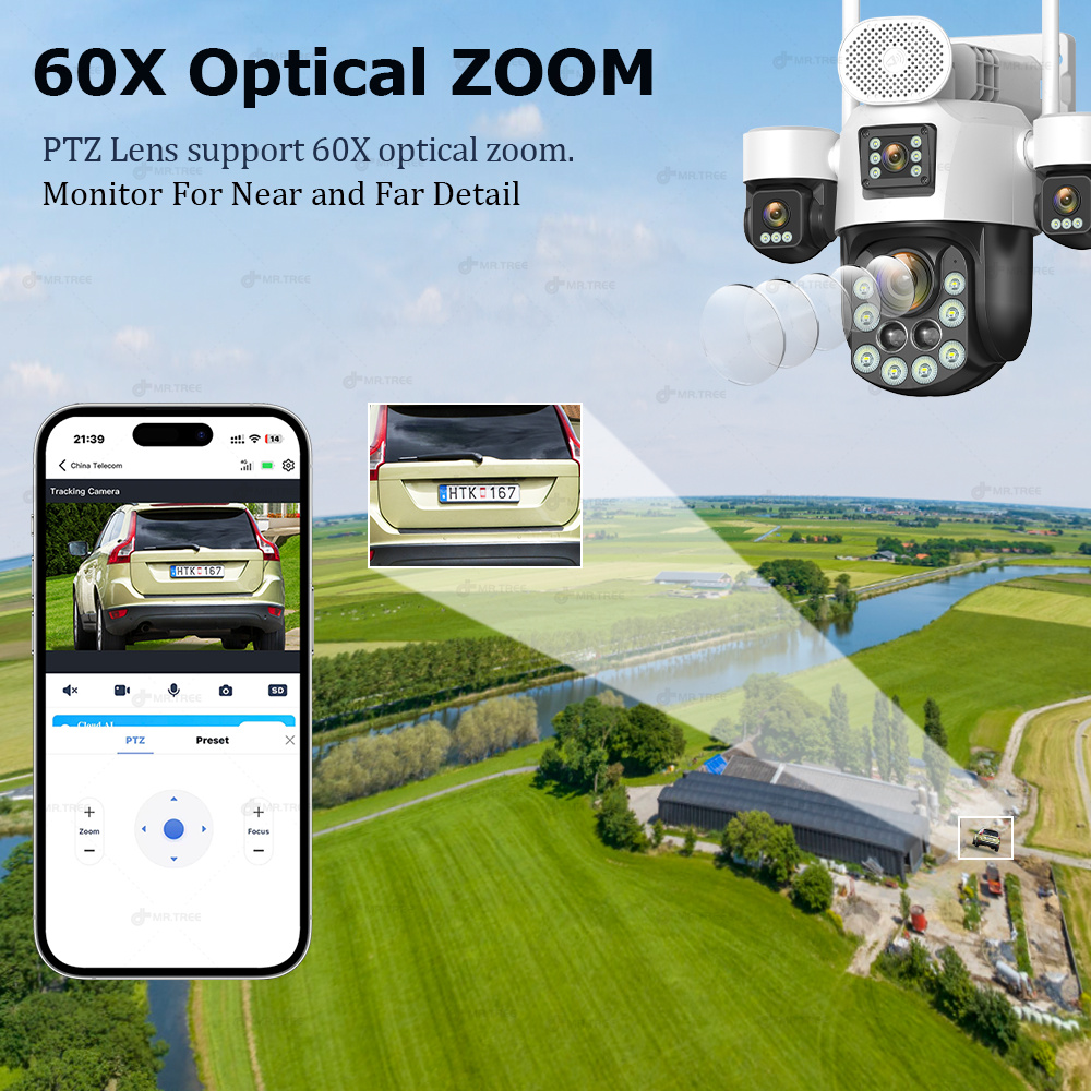 AOV 4렌즈 야외 감시용 태양광 카메라 20MP 4G - Home Security Video Cameras 리뷰 및 가격