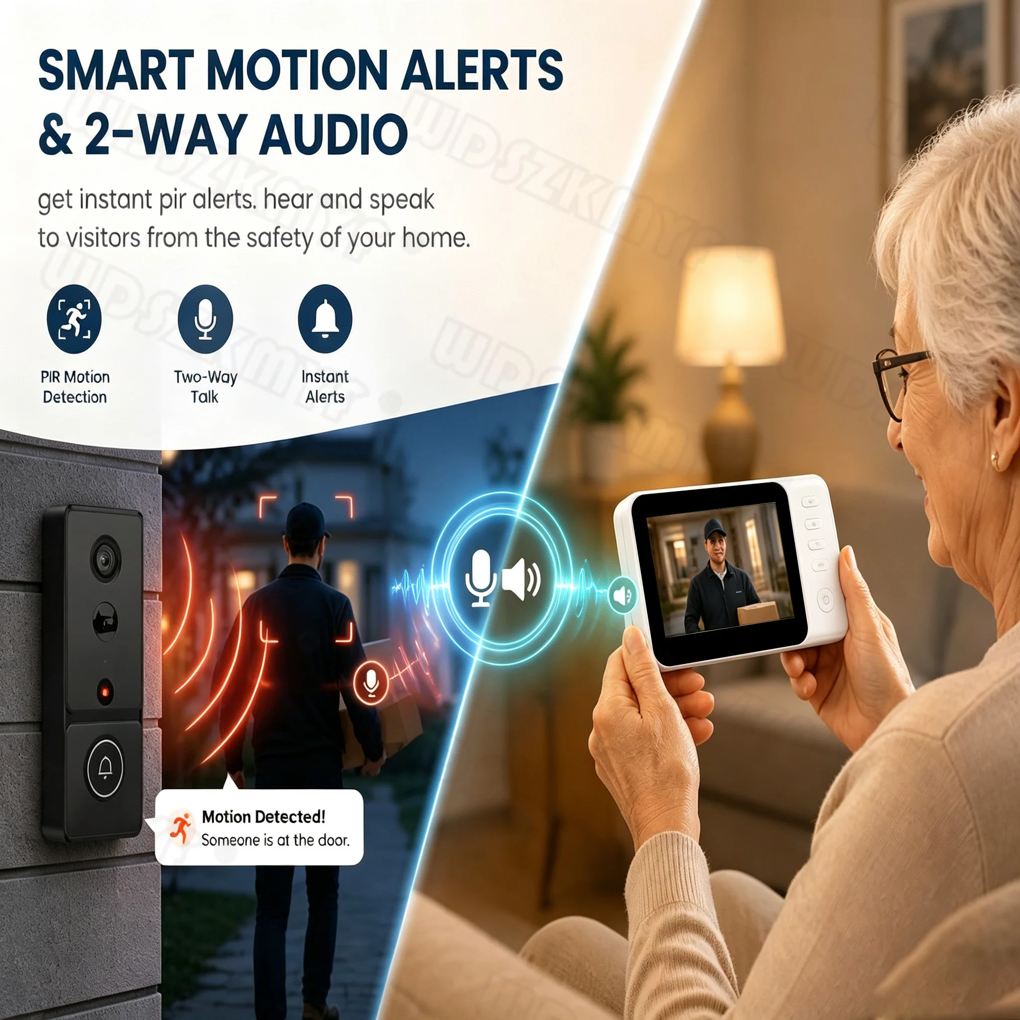 비디오 초인종 1080P HD 4.2'' 스크린 170 - Home Security No Wifi Needed 리뷰 및 가격