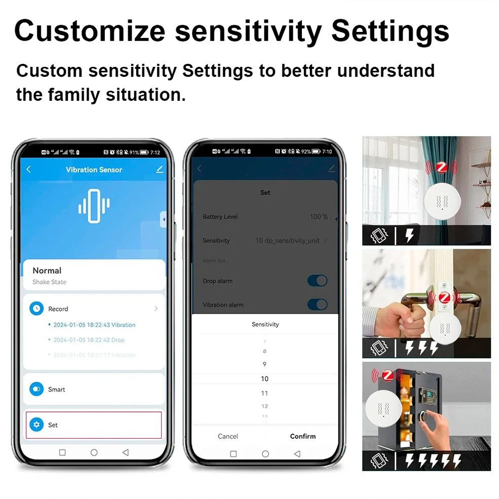 Tuya ZigBee 스마트 진동 및 기울기 센서 홈  - Home Security And Monitoring 리뷰 및 가격