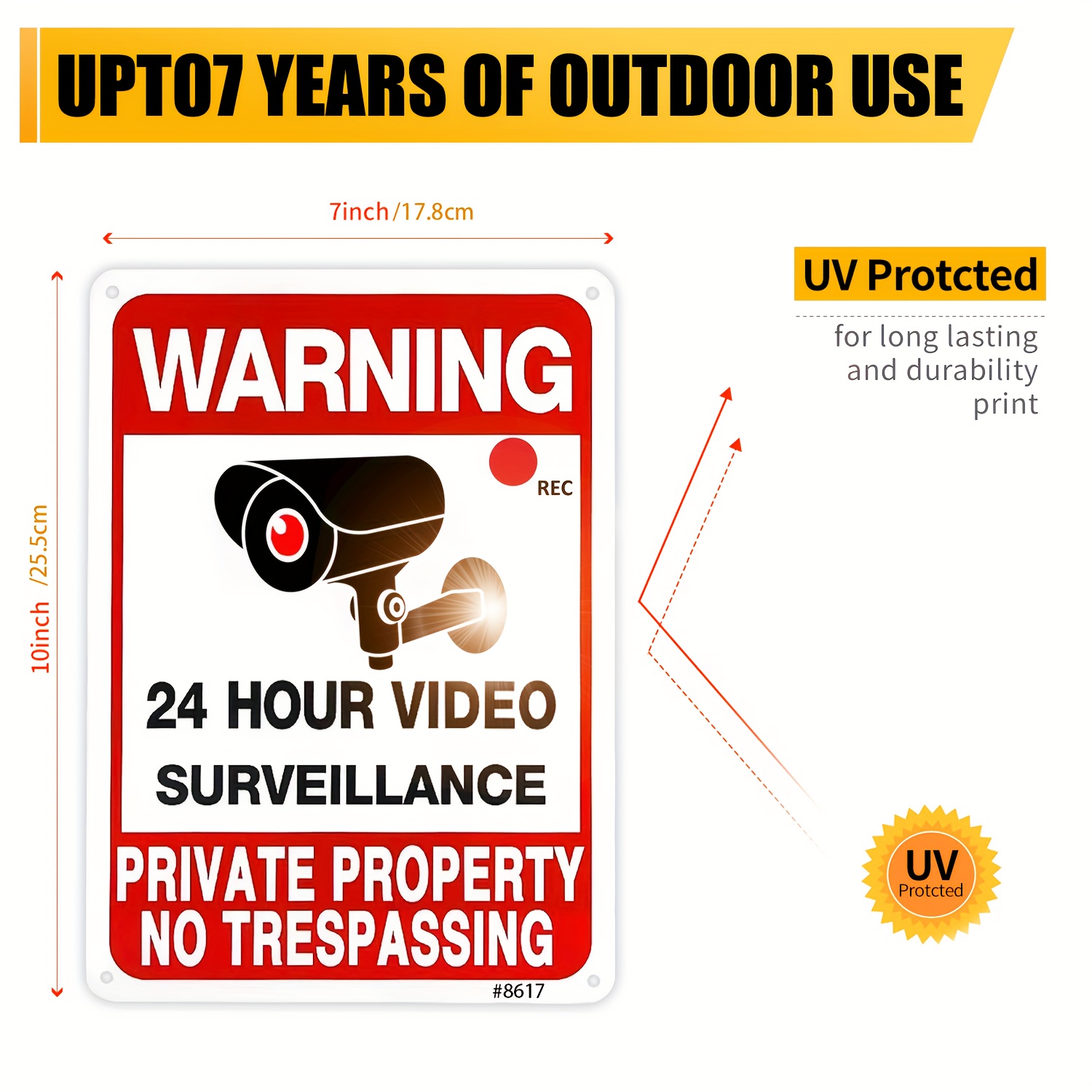 24시간 영상 감시 경고 표시 UV 보호 기능이 있는  - Home Security Video 리뷰 및 가격