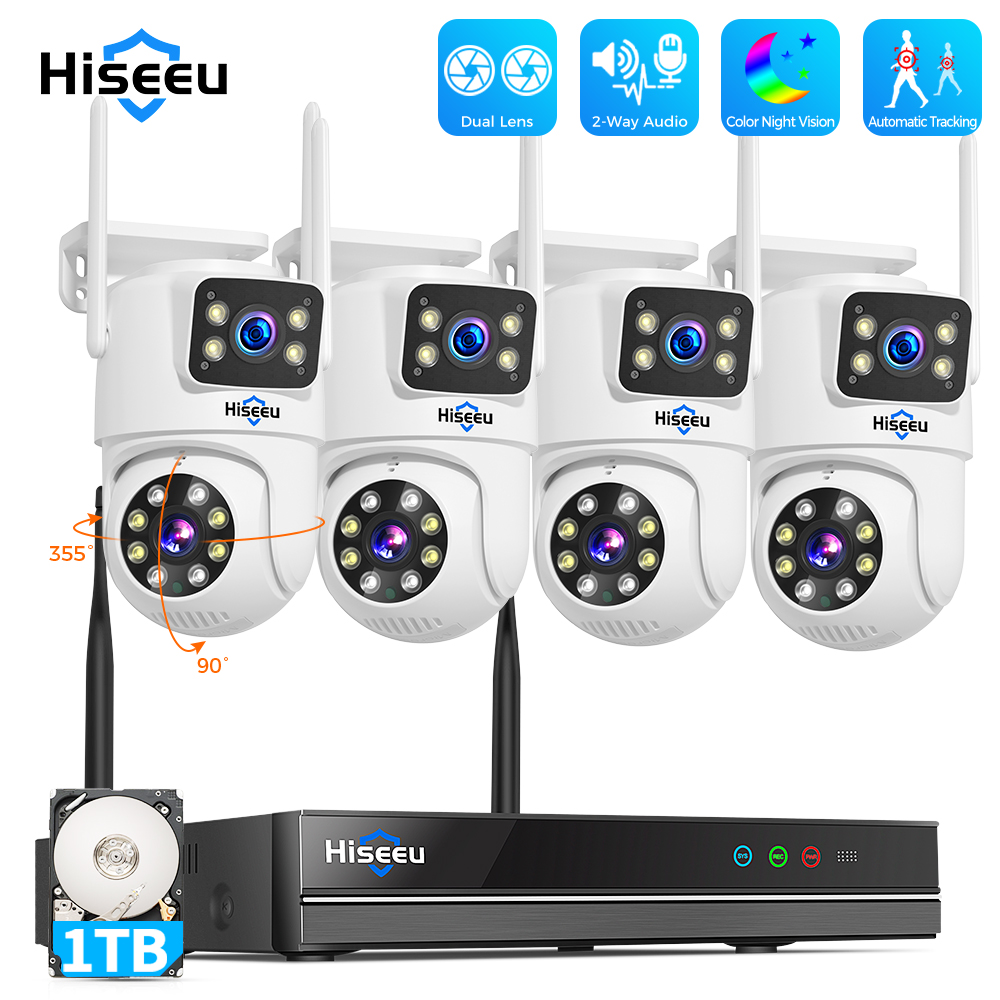 하이시루 6MP WiFi 듀얼 렌즈 카메라 보안 시스템 - Home Security And Monitoring 리뷰 및 가격