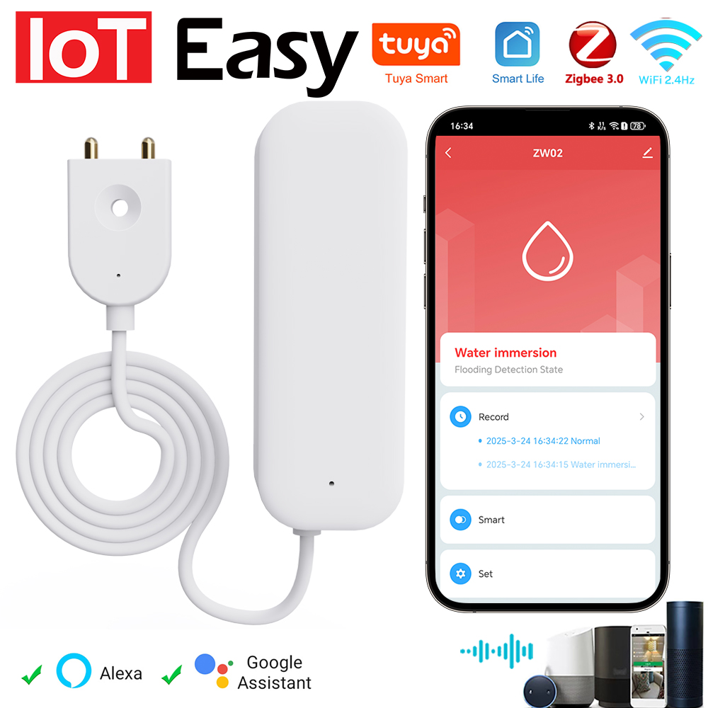 Tuya WiFi ZigBee 워터 센서 누출 경보 홍 - Home Security Device 리뷰 및 가격