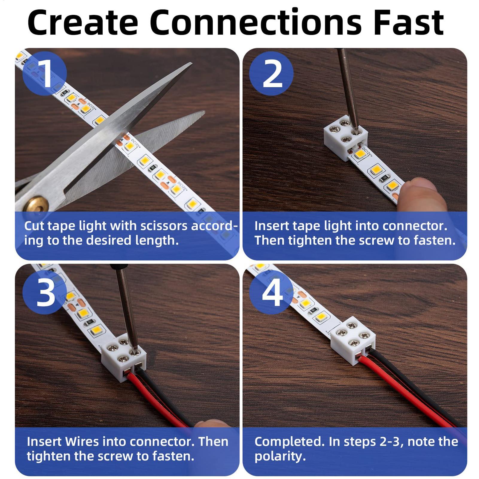LED 스트립 커넥터 8mm 무땜납 스트립 라이트 커넥 - Home Security Providers 리뷰 및 가격