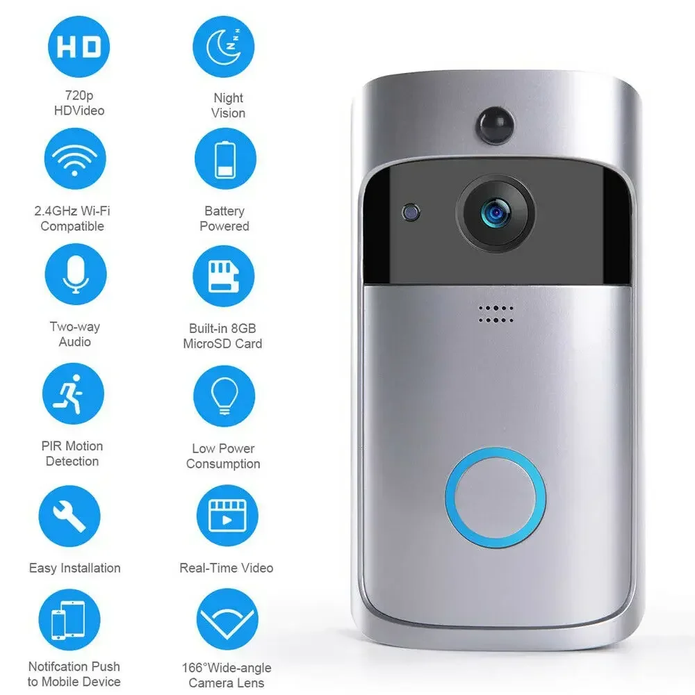 720P HD 스마트 홈 무선 WIFI 초인종 카메라  - Home Security No Wifi Needed 리뷰 및 가격
