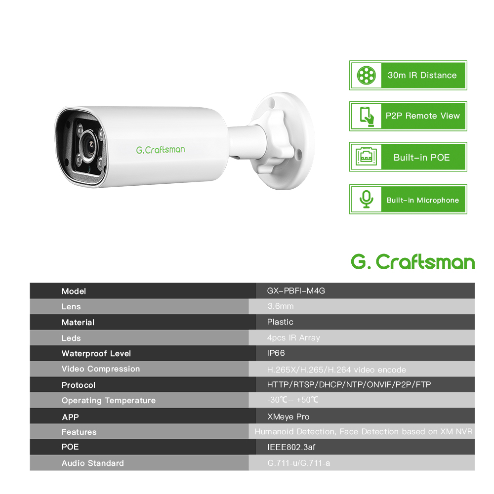 C GC PB 4MP POE IP 카메라, 내장 마이크 - Home Security And Monitoring 리뷰 및 가격