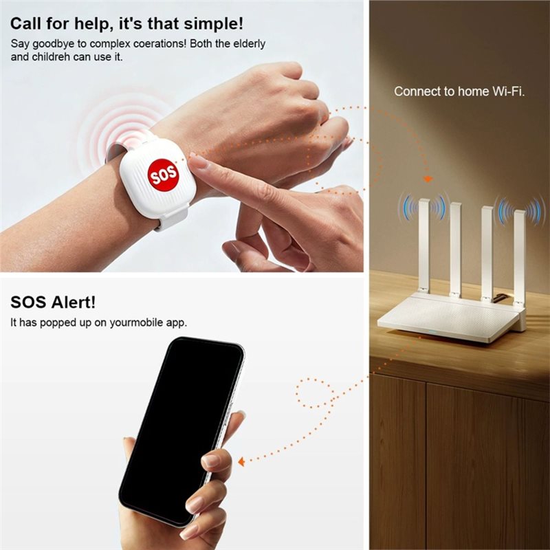 ABJF-Tuya Wifi SOS 패닉 버튼 Tuya  - Home Security Device 리뷰 및 가격