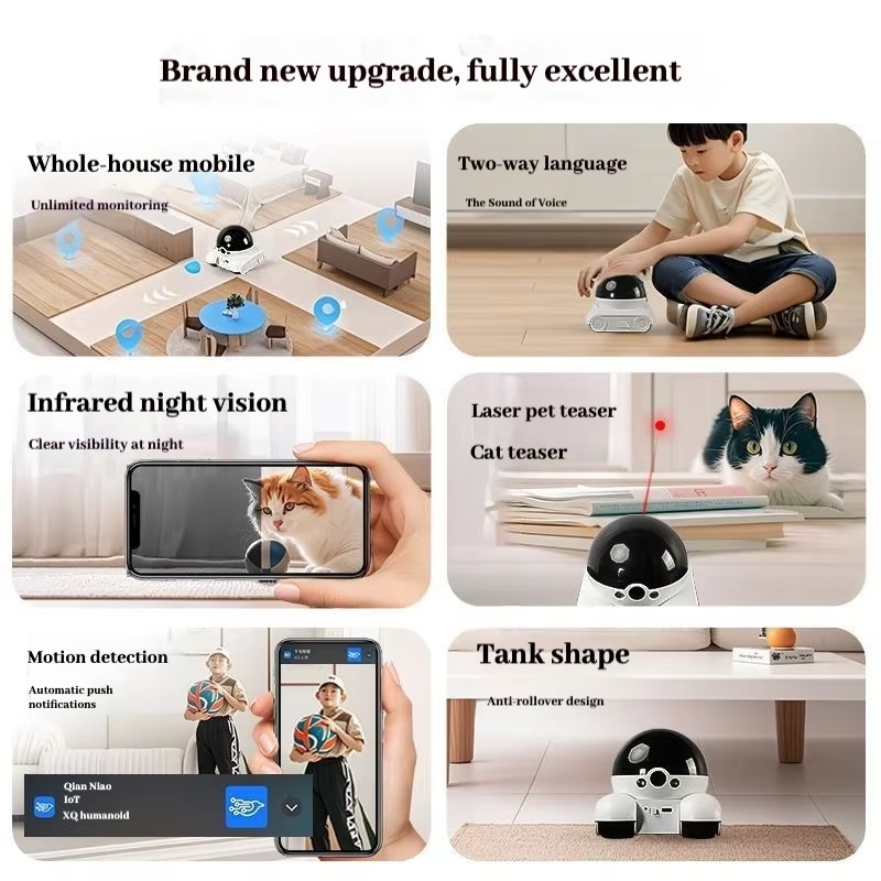 새로운 스마트 펫 로봇 WiFi 홈 보안 카메라 모션  - Home Security Laser 리뷰 및 가격