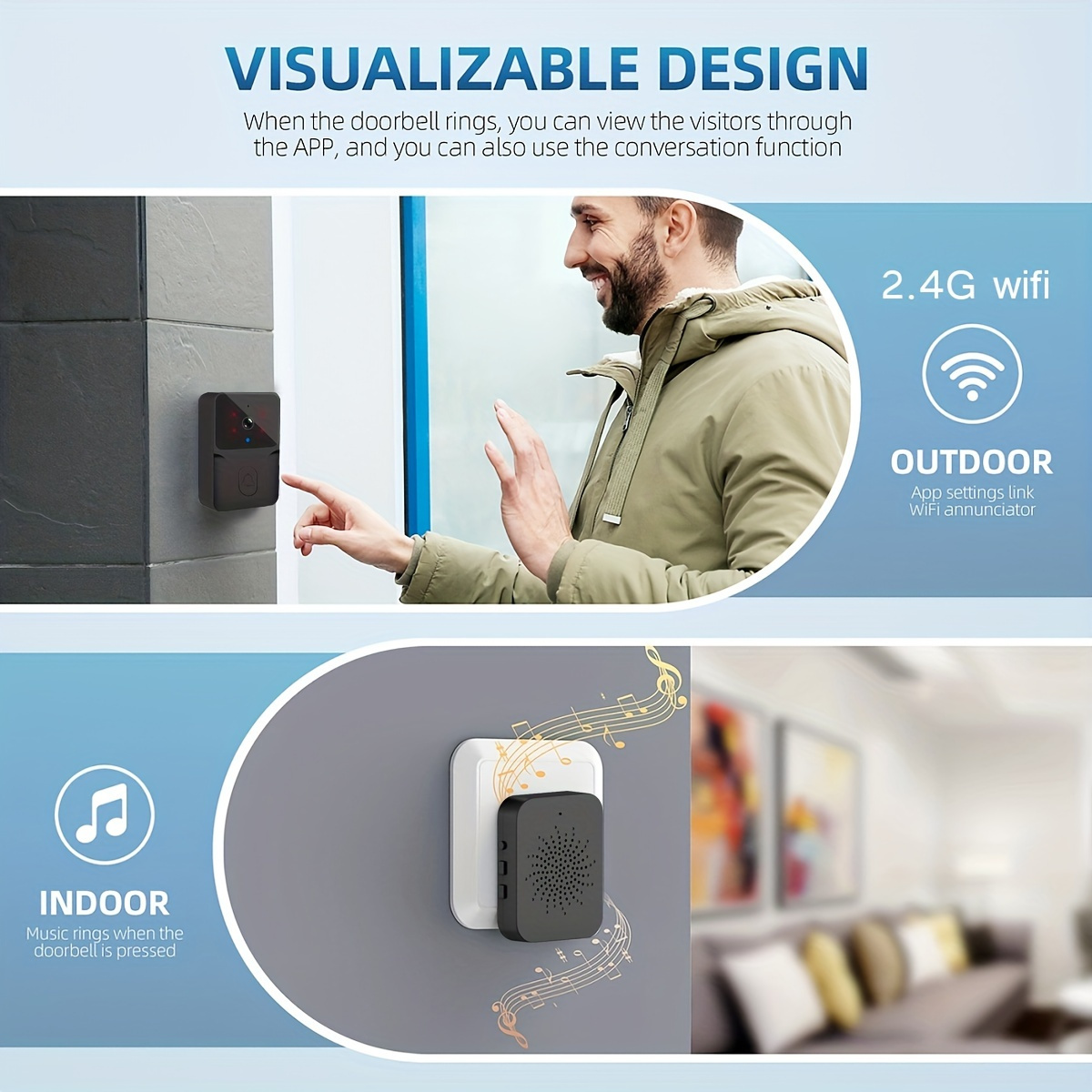 Tuya 무선 스마트 비디오 초인종, 2.4G WiFi - Home Security No Wifi Needed 리뷰 및 가격